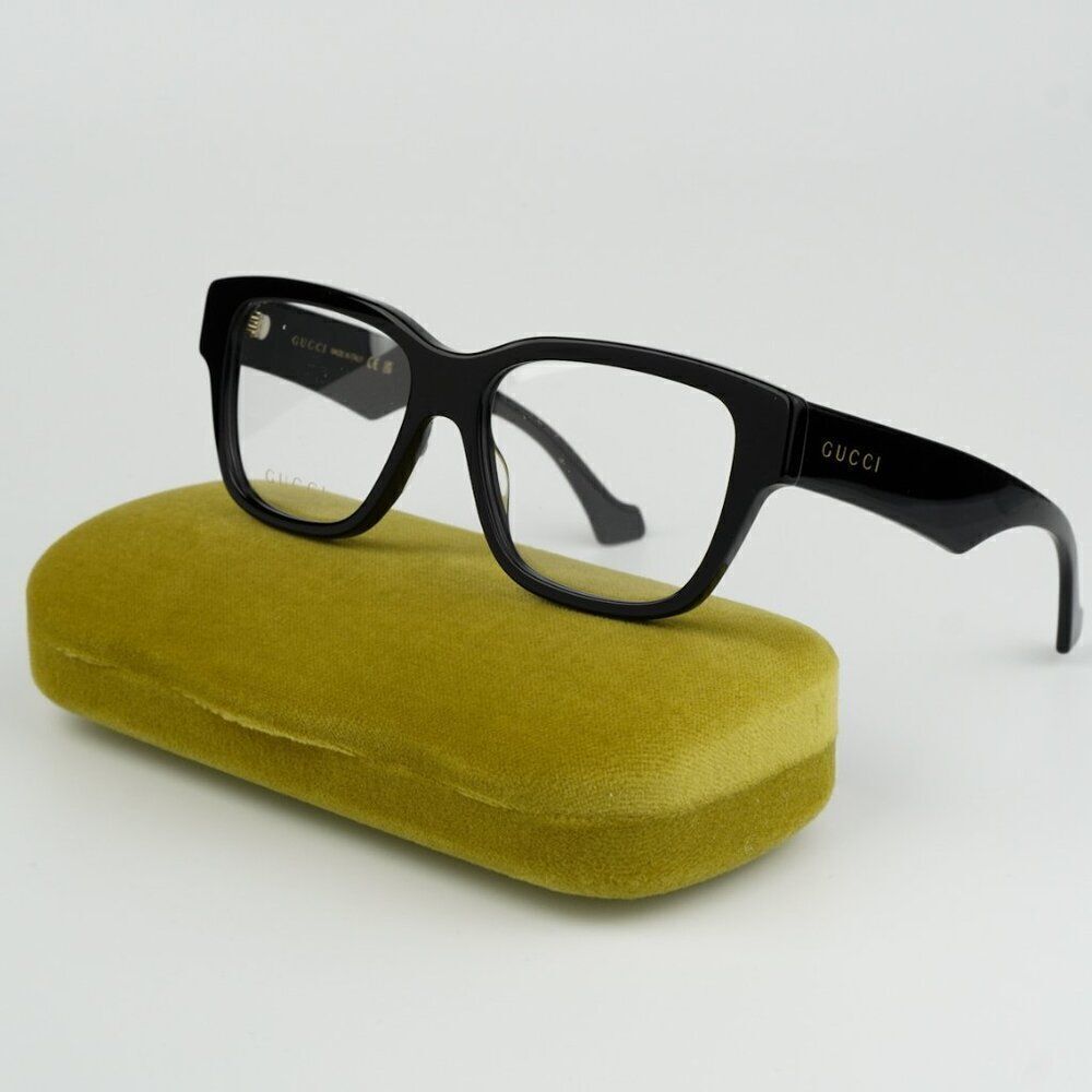 NEW Gucci GG1428O 004 Black Square Men Eyeglasses GG 1428O